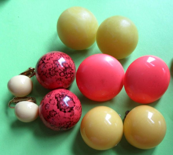 Vintage 1960's Mod Clip Earrings Lot