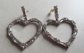 Rhinestone Heart Pierced Earrings Valentines Day I Love You 