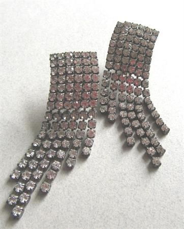 1980's Rhinestone Clip Earrings