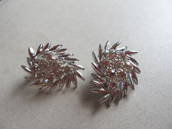Vintage 1950's  Rhinestone Earrings 