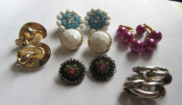 Vintage Clip Earrings Lot Japan Hong Kong