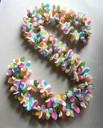 1960's Mod Rainbow Necklace '60's Accessories Lei Tropical Tiki Luau