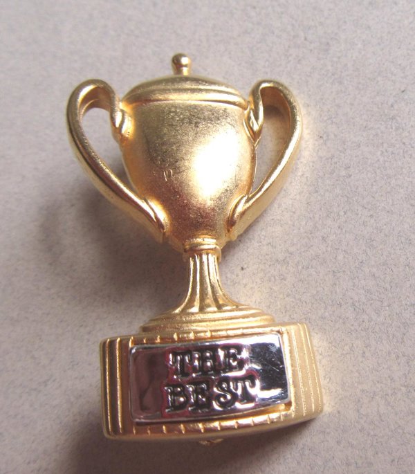 1980's Danecraft Trophy Pin "The Best"  Signed Jewelry