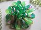 1960's Mod Lucite Green rainbow  Flower Pin and Multi Strand Necklace '60's Accessories