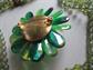 1960's Mod Lucite Green rainbow  Flower Pin and Multi Strand Necklace '60's Accessories