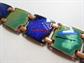 Vintage Mid Century Copper Enameled Panel Bracelet 