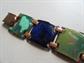 Vintage Mid Century Copper Enameled Panel Bracelet 