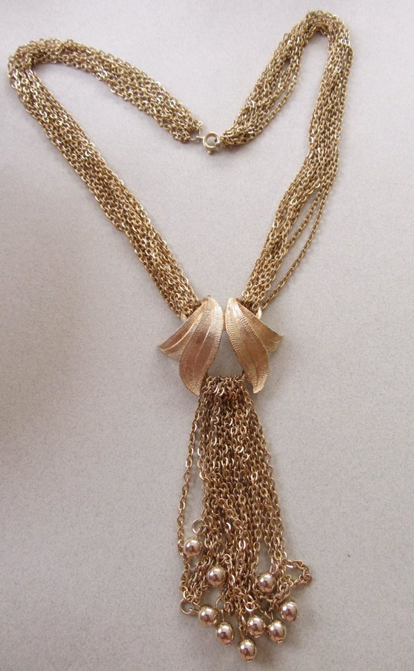 Vintage Chain Waterfall Fringe Necklace 