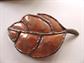 Vintage Artisan Made LARGE Copper Leaf Buckle Or Scarf Holder 6 1/2