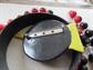 Vintage Black and Red Jewelry Lot Earrings Bracelet Pin