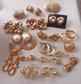 Vintage Gold tone Earrings Lot Pierced and Clips Ons Jewelry Lot