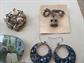 Vintage Jewelry Lot Rhinestone Earrings Pierced and Clips Liquid Silver Necklace 