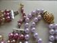 Vintage Purple Multi Strand Necklaces and Glass Swiel Bangle Bracelet Jewelry Lot