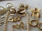 Vintage Jewelry Lot Earrings Pins Moon Glow Choker Necklace Barrette Gold Stone