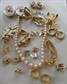 Vintage Jewelry Lot Earrings Pins Moon Glow Choker Necklace Barrette Gold Stone