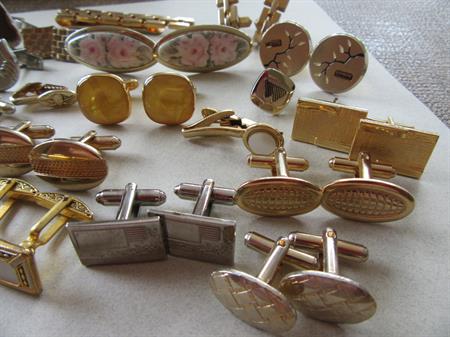Vintage Cufflinks Lot  Swank Hickok Tie Bars Mens Jewelry 