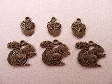 Squirrel And Nut Charms Jewelry Making 