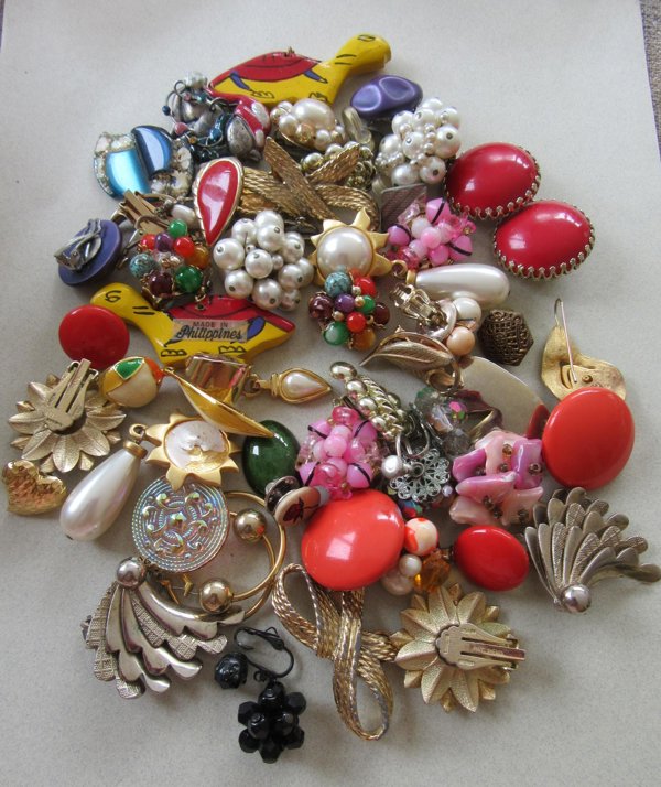 Junk Earrings Lot Broken Jewelry Making