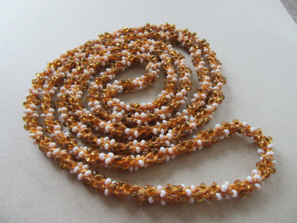 1920's Crocheted Glass Bead Necklace Vintage Jewelry