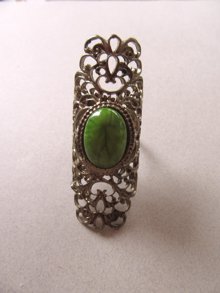 Vintage Glass Adjustable Ring Renaissance Accessory