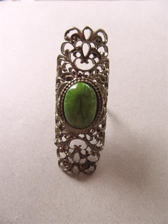 Costume Filigree Glass Cab Adjustable Ring Renaissance Costume Accessory