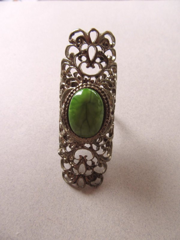 Vintage Glass Adjustable Ring Renaissance Accessory