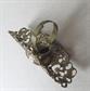 Costume Filigree Glass Cab Adjustable Ring Renaissance Costume Accessory