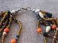 Vintage Boho Glass Multi Strand Necklace Fall Colors