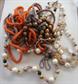 vintage Glass Beads Lot Orange Earth Tones Jewelry Making Crafts