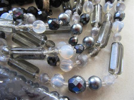 Large Vintage Black Glass Beads Lot And More  Destash