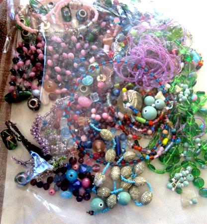 Vintage Multi Color Glass Beads Lot Destash Jewelry Making Crafts
