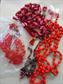 Vintage Red and Hot Orange Glass Beads Lot Destash Jewelry Making