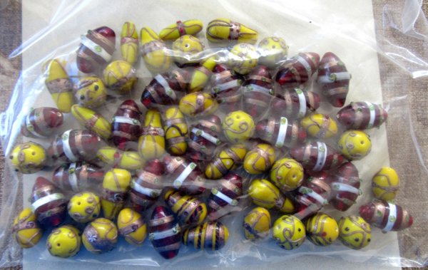 Vintage Venetian Wedding Cake Glass Beads Lot Jewelry Making