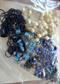 Vintage Blue Glass Beads Lot Destash Jewelry Making