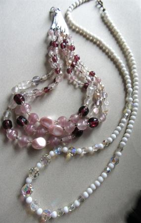 Vintage Glass Beads Lot Purple Swirls Destash Repurpose