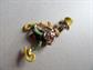 Anthropomorphic Ice Skating Grasshopper in Top Hat and Monocle Figural Vintage Jewelry