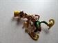 Anthropomorphic Ice Skating Grasshopper in Top Hat and Monocle Figural Vintage Jewelry