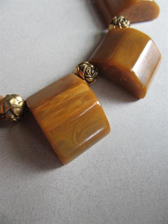 Vintage Bakelite Choker Necklace Mustard 