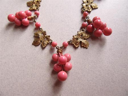 1930's Czech Neiger? Grapes Leaves Czech Necklace Jewelry Parts