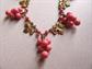 1930's SWEET Grapes and Leaves Czech Necklace Section Destash Repurpose Vintage Jewelry Parts