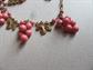 1930's SWEET Grapes and Leaves Czech Necklace Section Destash Repurpose Vintage Jewelry Parts