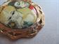 Vintage Mod Tortolani Signed Couple Transfer Glass Pin Very Cool 