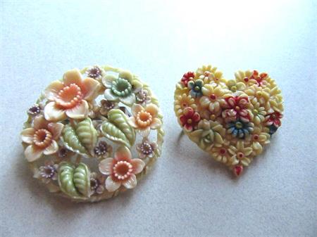 Celluloid  Pins Occupied Japan Vintage Jewelry Something Old