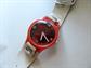 Vintage Mod 1968 Timex Fun Timer Watch Red Lava Dial With Original Leather Band Runs! RARE