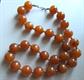 Vintage Caramel Lucite Swirly Necklace Fall Colors Earth Tones