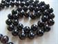 1980's Genuine Black Onyx Necklace With 14k Gold Fluted Beads Fine Jewelry