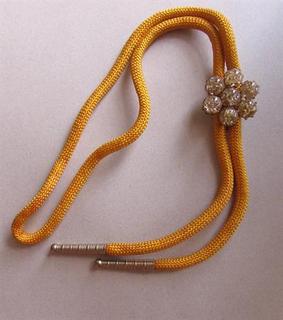 Vintage Bolo tie Glass Crackle Glass Slide Country Western Cowgirl Cowboy Square Dance Boot Scootin'
