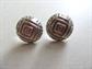 Vintage Sterling Silver Pieced Dome Geometric Earrings 4.1 Grams Fine Jewelry