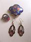 Vintage Cloisonné Pieced Earrings and Bonus Deatsh Pieces 