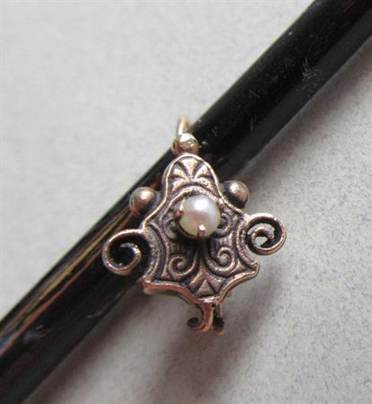 Victorian 10K Gold Seed Pearl Single Earring Part For Repurposing or Wear 1.4 Grams Destash